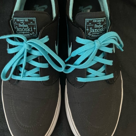 Nike Zoom Stefan Janoski PR Leather and Canvas Black with Blue - Picture 4 of 9